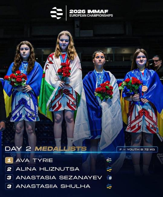 Ava Tyrie -in gold medal place on the podium